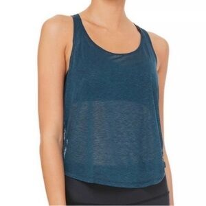 Alo Yoga NEW Arrow Tank Let It Go Sheer Green Racer Back Sz.M Athlesiure
-AS IS-